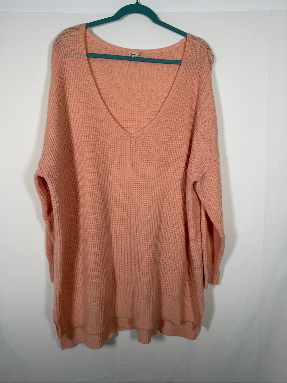 Free People C.O.M.F.Y. Pullover Waffle Knit Tunic Sweater - Oversized